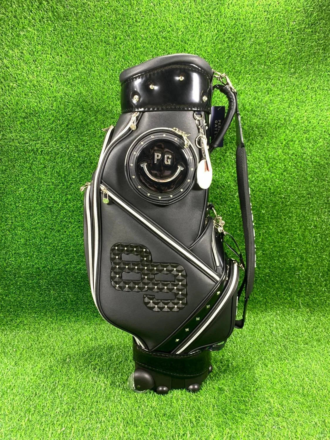 

New PG89 golf bag trolley bag aviation bag pulley lightweight black smiley face men's limited edition women's