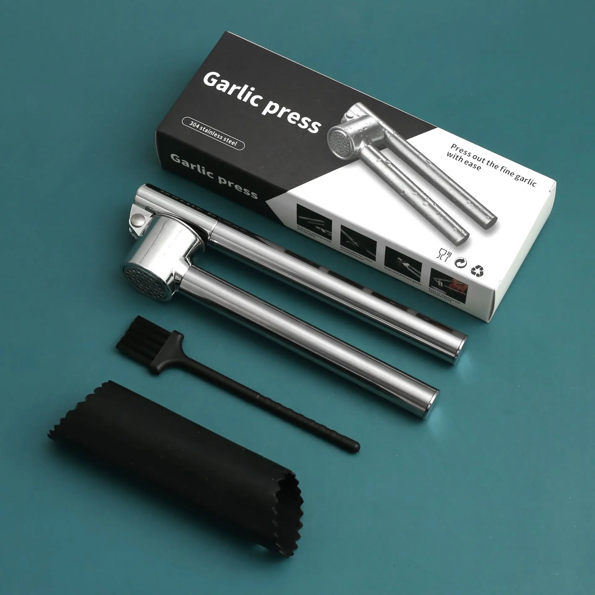 

Stainless Steel Extended Household Zinc Alloy Garlic Pressing Device Kitchen Accessories