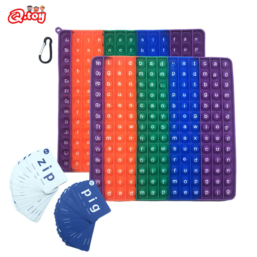 

Children CVC Word Spelling Game Silicone Fidget Table Game Language Toys English Early Learning Educational Montessori Kid Toys