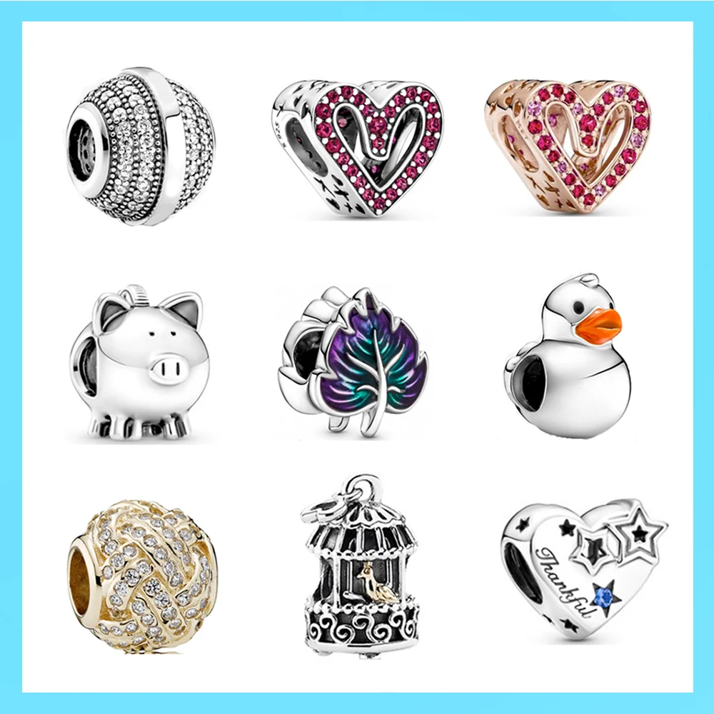 

Пан семья 925 Серебряные звезды Сияющие благодарность нитки ювелирные изделия утенок поросенок аксессуары Подходит классический оригинальный браслет