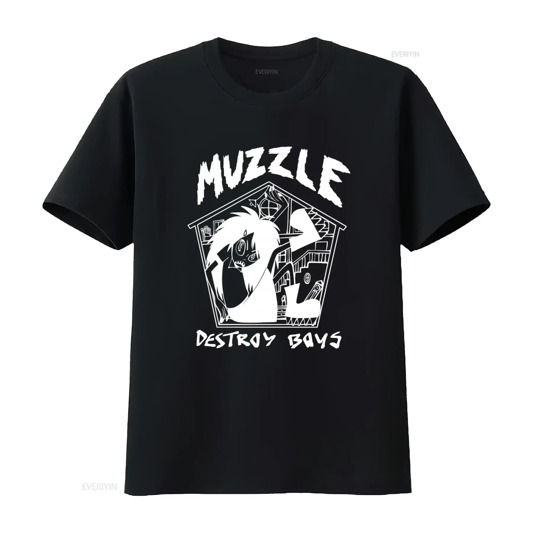 Фото Футболка Destroy Boys в панк-стиле с принтом Muzzle Alexia Roditis Violet Mayugba, винтажная, с эффектом потертости, дышащая, мягкая, эластичная, мужская №1