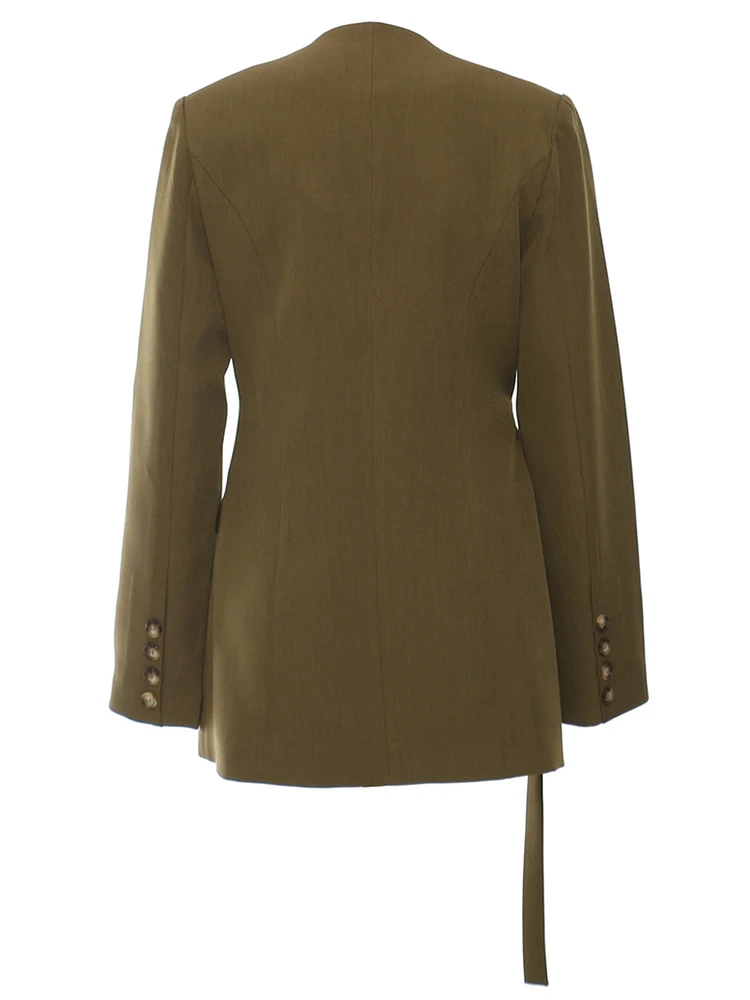 Женский блейзер EAM с V-образным вырезом и длинными рукавами