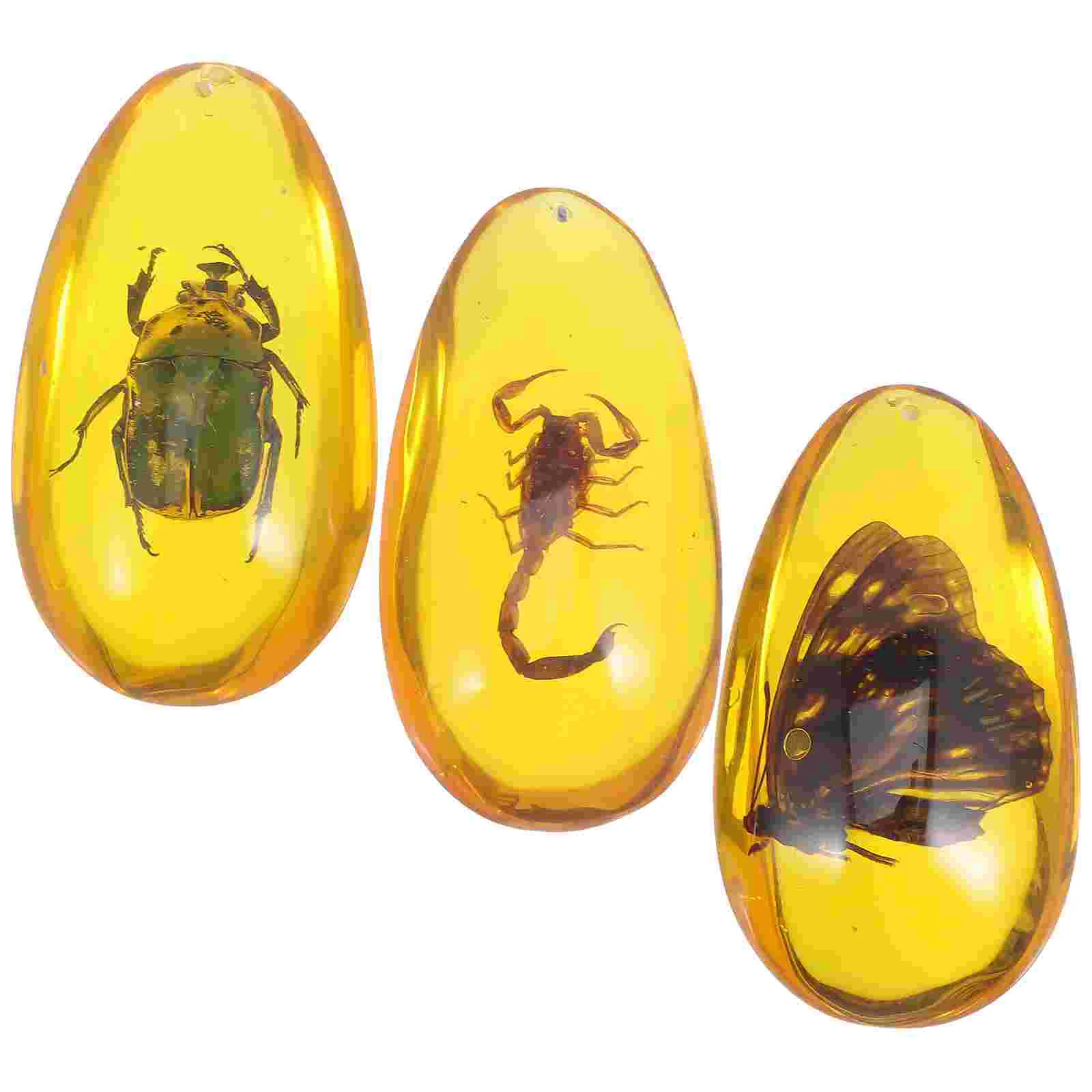 

Amber Resin Stone Pendant Specimens Specimen Natural Pendants Collection Crystal Necklace Ornament Kids Toys