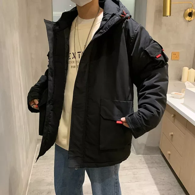 Men Streetwear Winter Jacket 2022 Black Mens Harajuku Overcoat Cargo Jackets Parka Korean Casual Autumn Coats Plus Size