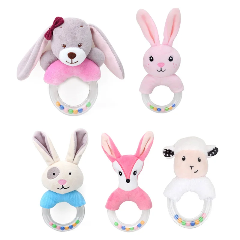 Infant Rattle Ring Bell baby mobile Toys Cute Plush Baby Toys Cartoon Animal Hand Bells Baby Toys 0-12 months baby boy/girl Toys