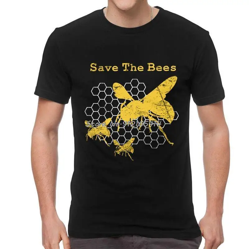 

Funny Save The Bees T Shirt Men Short Sleeve Cotton T-shirt Beekeeper Tee Tops Novelty Tshirts Gift Oversize Streetwear Harajuku