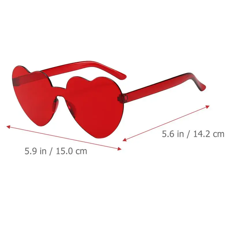 Солнцезащитные очки в форме сердца для вечеринки без оправы забавные цветные