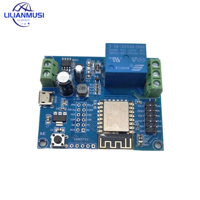 Блок питания DC5-80 В ESP8266 WiFi одноканальный релейный модуль ESP-12F плата разработки