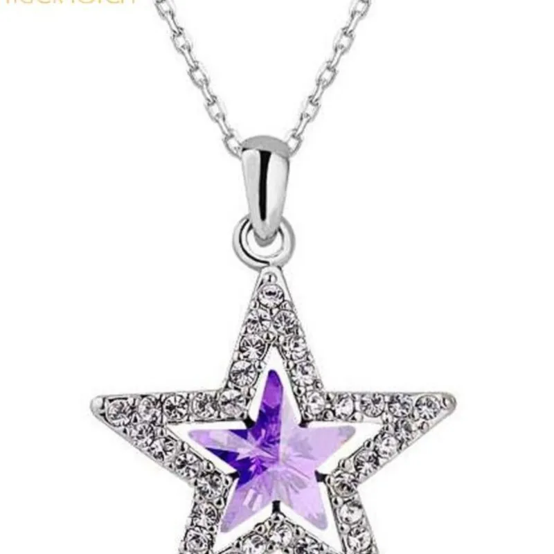 Австрийское хрустальное ожерелье с подвеской в виде пяти пуантов модное