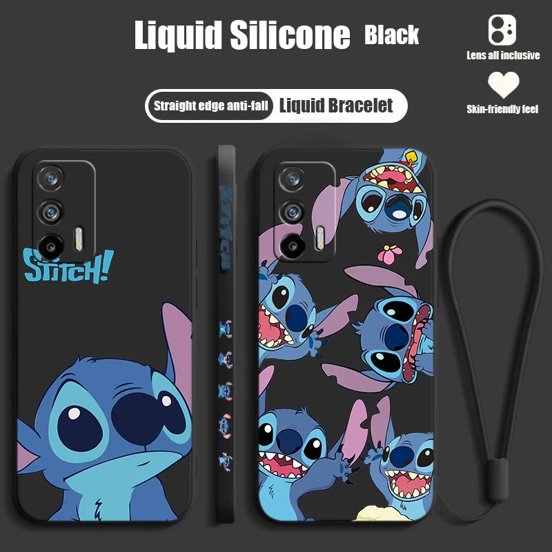 

Stitch The Baby Disney Phone Case For OPPO Realme 9i 8i 8 7i 6i 6s 5i C21 C17 C11 C2 Pro Plus Liquid Left Rope Cover