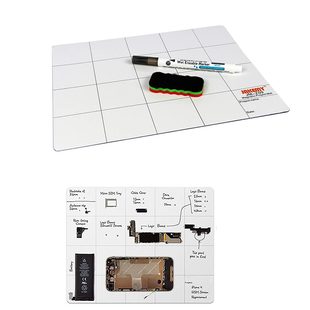 Магнитный рабочий коврик с ручкой-маркером 25 см * 20 см, мобильный телефон