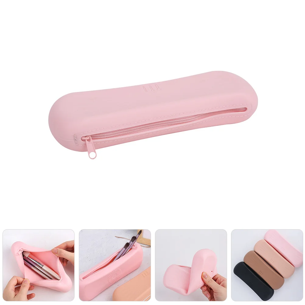 

Silicone Storage Bag Makeup Brush Pouch Case Covers Travel Zipper Organizer Holder