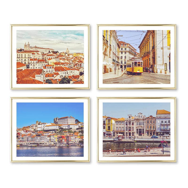 Винтажные Яркие Постеры Португальского Города Porto &amp Lisbon Холст С Принтом