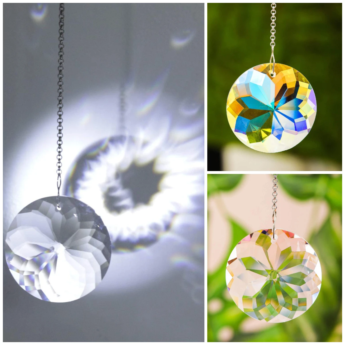 

Clear Crystal Pendant Suncatcher Hanging Garden Curtain Decoration Window Ornament Home Crafts Faceted Crystal Drop Decor