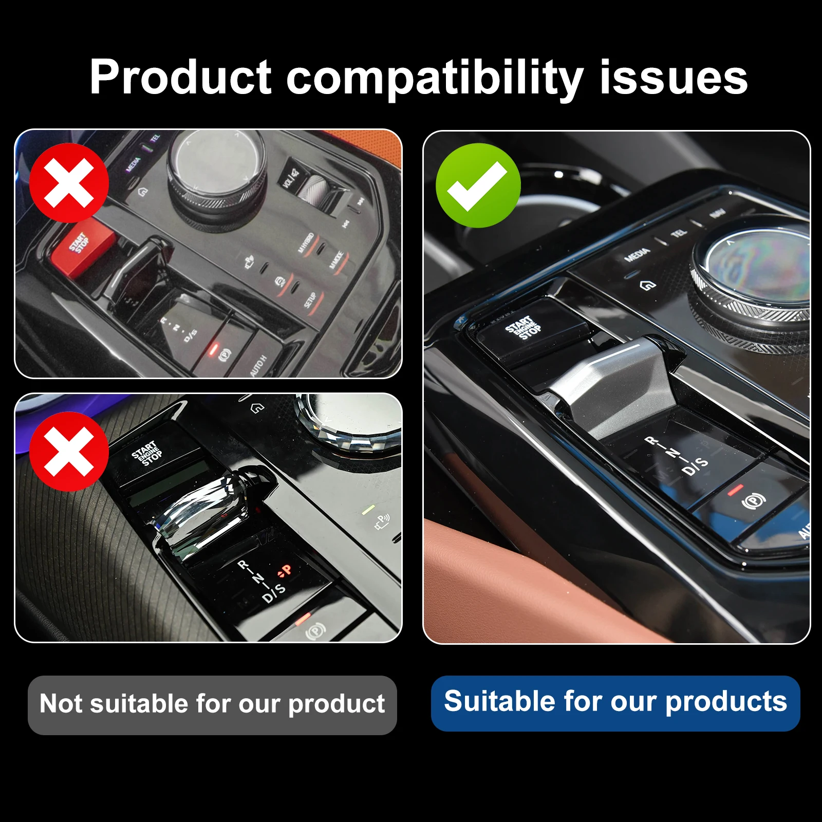 Фото Настоящее твердое сухое углеродное волокно для BMW X3 G45 M3 G80 2025 IX i20 2021-2025 i5 G60 5 серии G60 2024 2025 Автомобильная ручка переключения передач Накладка №2