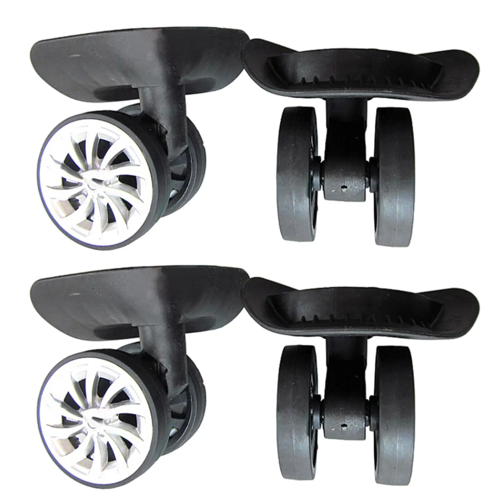 

2 Pieces Luggage Suitcase Wheel Universal Black for Spare Parts Easy to Install Durable