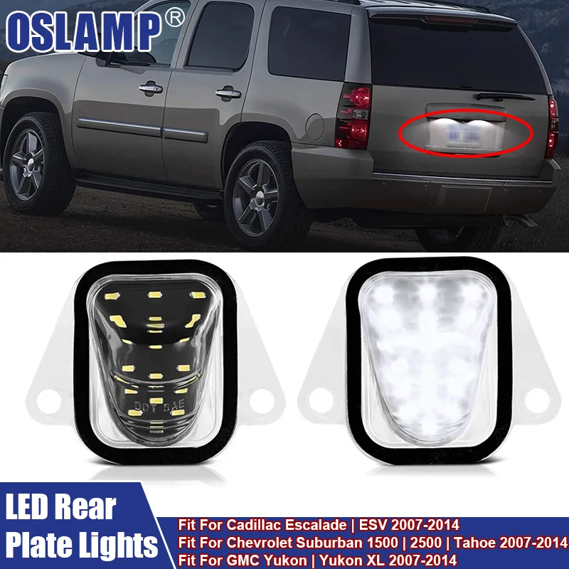 

New LED Rear License Plate Light Car Accessories Fit For Cadillac Suburban 1500 2500 For Chevrolet Tahoe For GMC Yukon 2007-2014