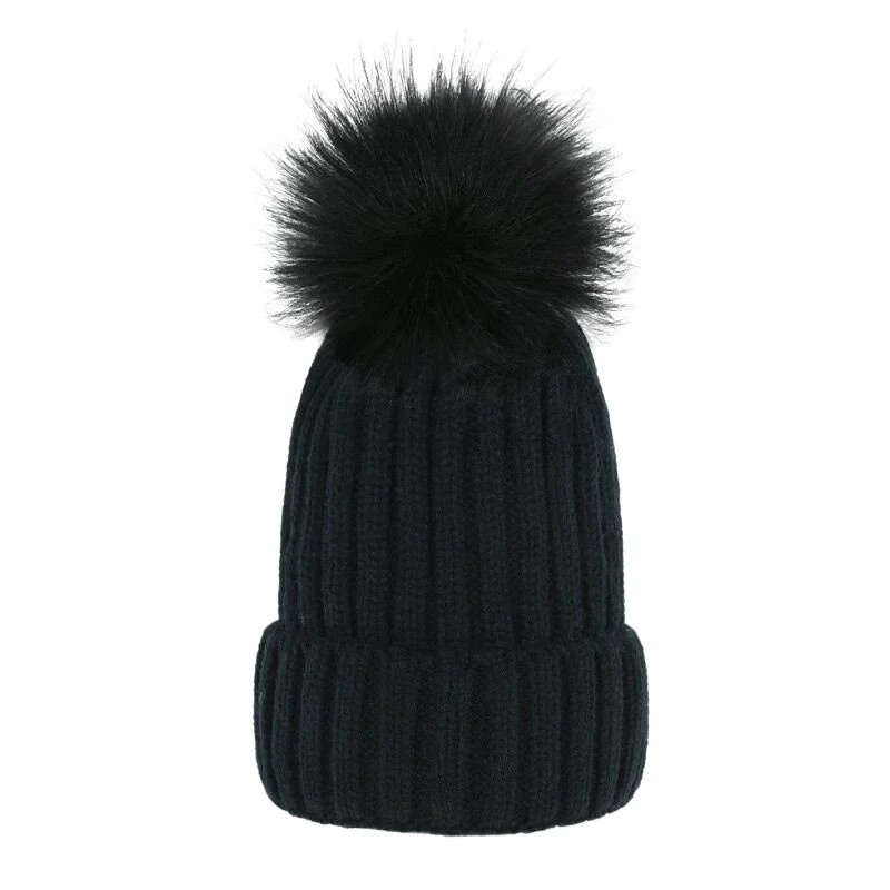 

Winter Knitted Big hairy ball Y2K Cute Men and women in the same autumn Keep warm bonnet Casual cap Outdoor hat