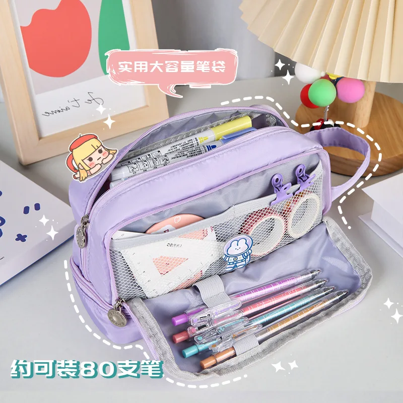 

Korea Cute Pencil Cases for Girls Pencilcase Waterproof Canvas School Makeup Bag Pencil Pouch Pen BoxPapeleria Kawaii Stationery