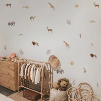 animals boho leaves kids wall stickers nursery wall decals children girls boys waterproof for babys room bedroom decor
