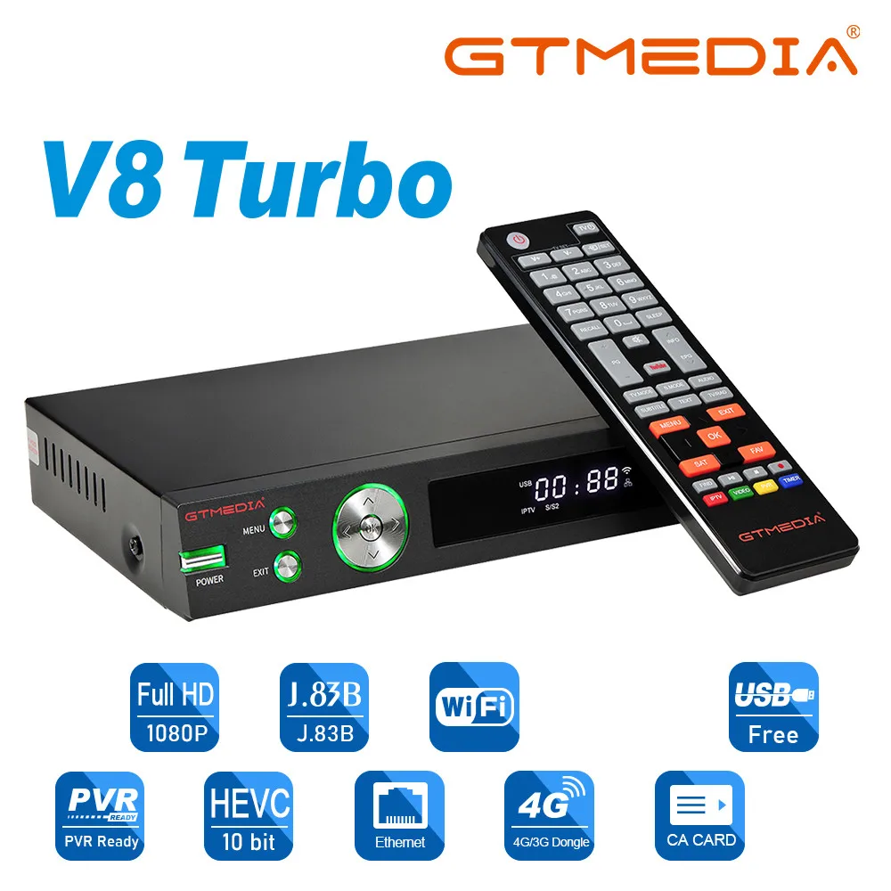 Gtmedia 1080P H.265 HD цифровой наземный спутниковый ресивер DVB-T2 DVB-C V8 Super Decoder Scart TV тюнер