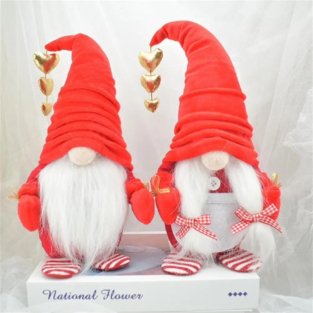 

Breathable Polyester Swedish Tomte Decorative Faceless Doll for Desktop