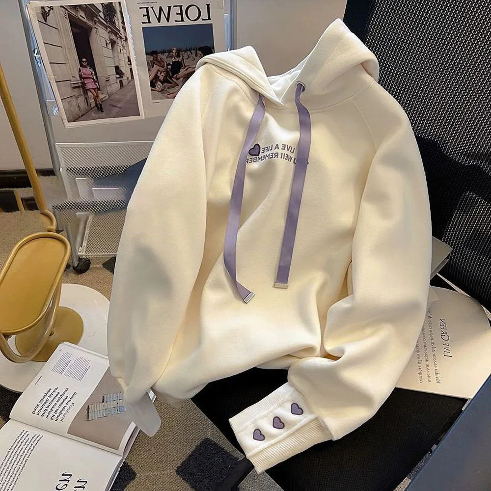 Толстовка Женская с длинным рукавом тонкий пуловер буквенным принтом Свободный