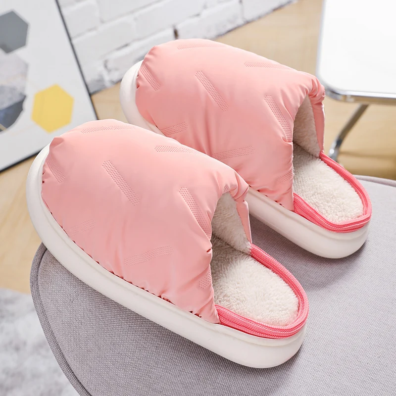 

Winter Warm Women Men Slippers Fur House Indoor Designer Non-slip Slides Pink Soft Sole Fashion Bread Plush Comfortable Footwear