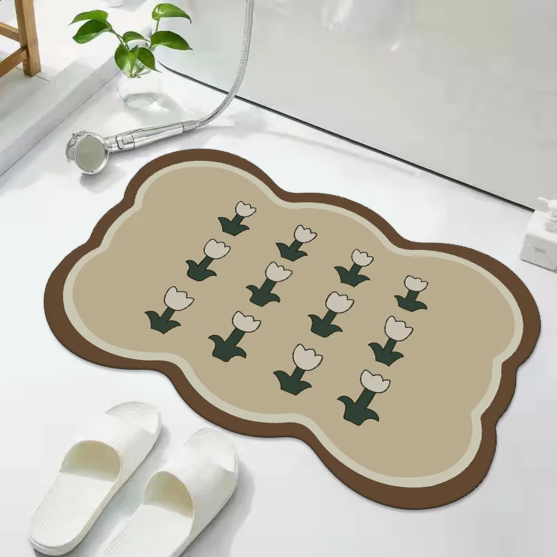 

Fashion Flower Entering The Door Pad The Water Absorption Toilet Door Non -slip Carpet Thickened Toilet Start Carpet 30AKY947101