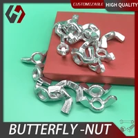 1020pcs butterfly wing nuts m3 m4 m5 m6 m8 m10 m12 din315 wing 304 stainless steel special shaped hand tighten nut