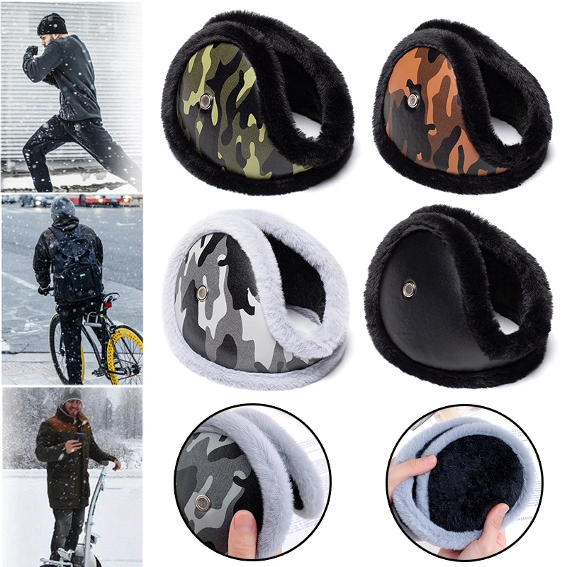 

Winter Warm Thicken Earmuffs Women Behind Head Band Ear Warmers With Receiver Unisex Thick Earmuffs Men Windproof Ear Cover Warm