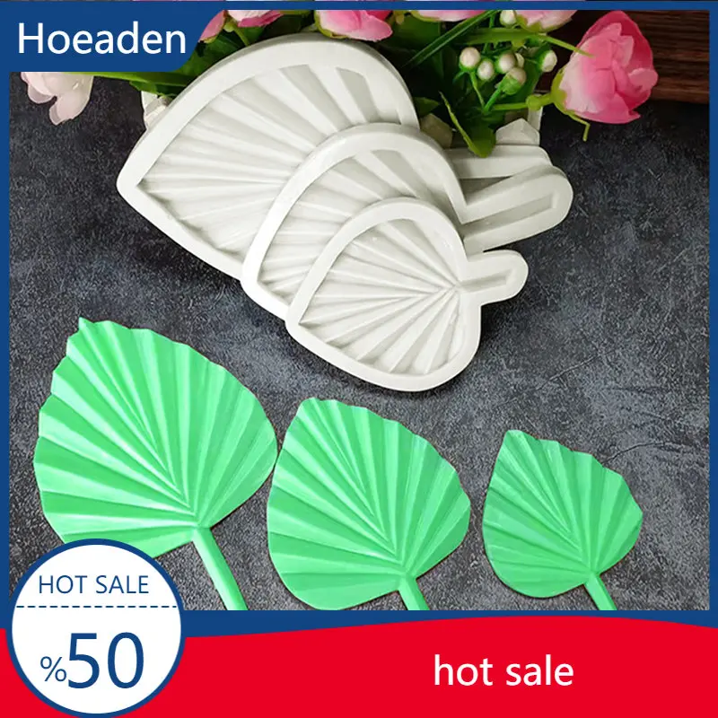 

New Fan Shape Silicone Mold DIY Cake Baking Decoration Leaf Chocolate Mold