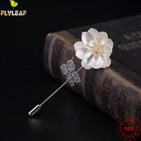 real 925 sterling silver jewelry lotus flowers brooch pins for women brooches original design suit dress corsage accessories