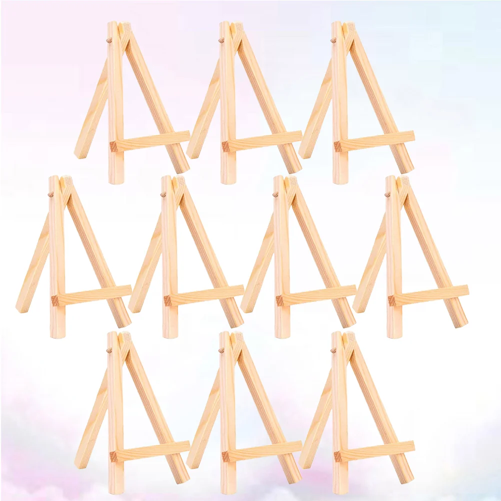 

10 Pcs Desktop Easel Small Wooden Frame Painting Holder Double Sided Bamboo Child