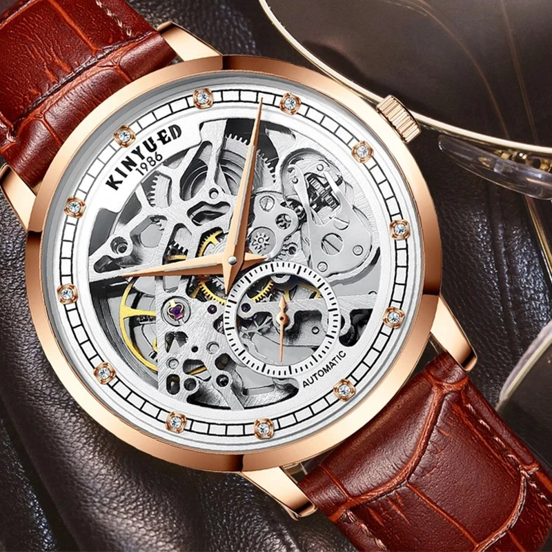 KINYUED Mechanical Lovers Watches Automatic Women Watch Men Waterproof Fashion Brand Couples Wristwatches Relojes Para Hombres