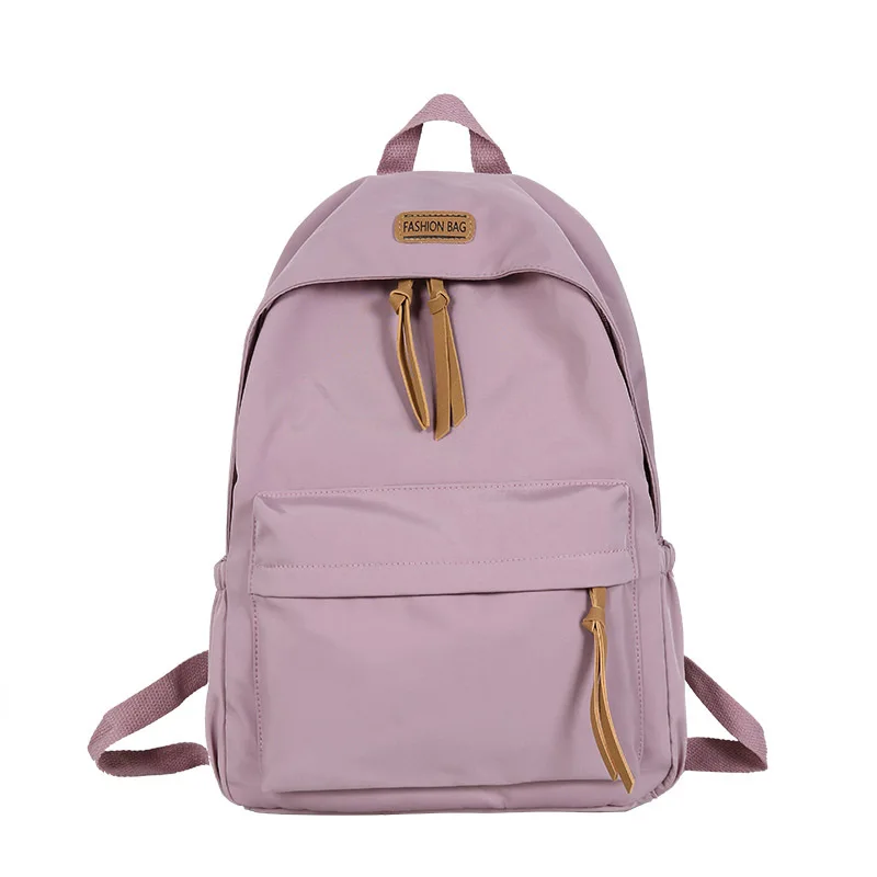 

Backpack Women's Solid Color 5 Color Junior High School Senior High School Student Schoolbag Simple Large Capaci School Bags
