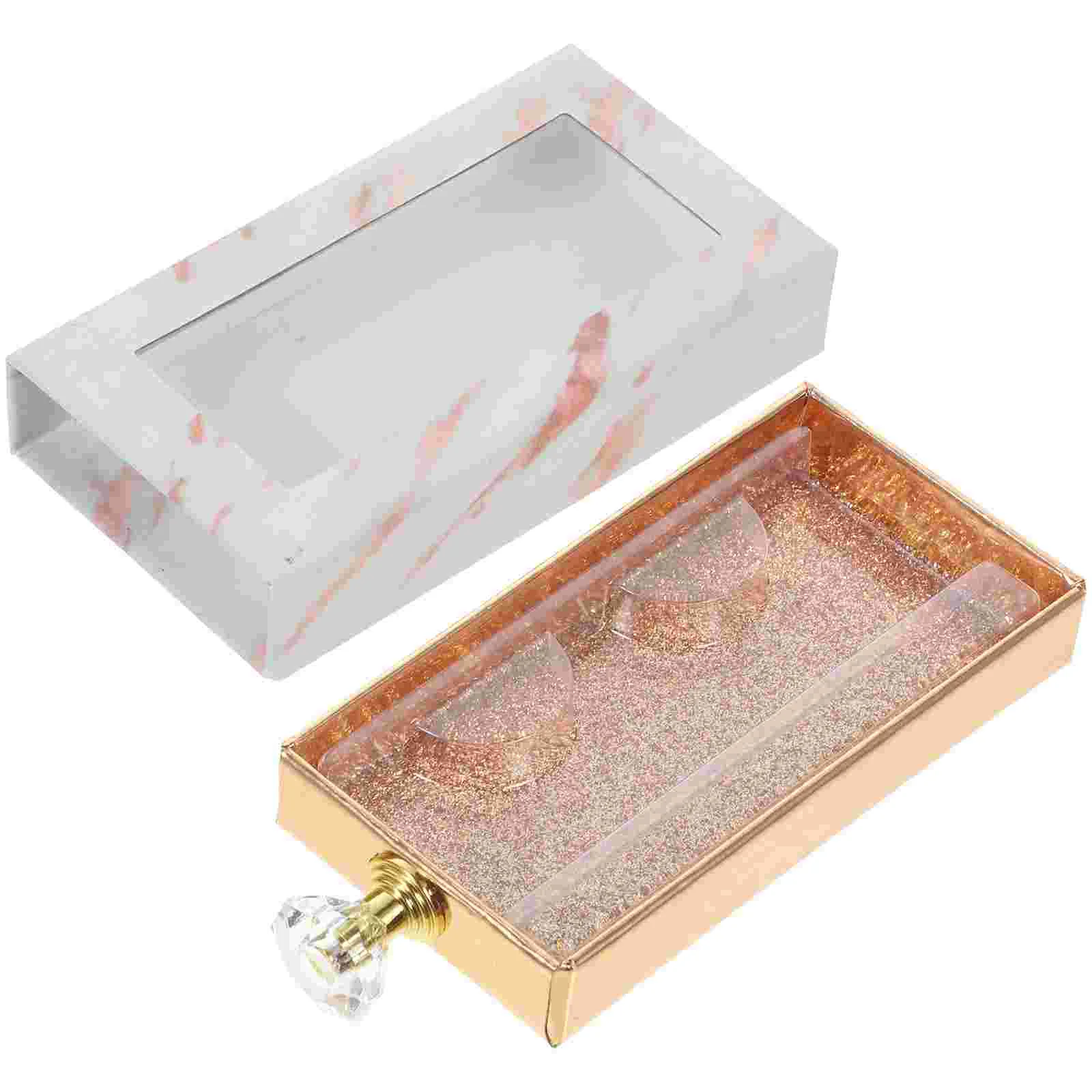 

Fake Eyelash Cases Drawer Rectangle Container Diamond Plastic Storage Clear Window