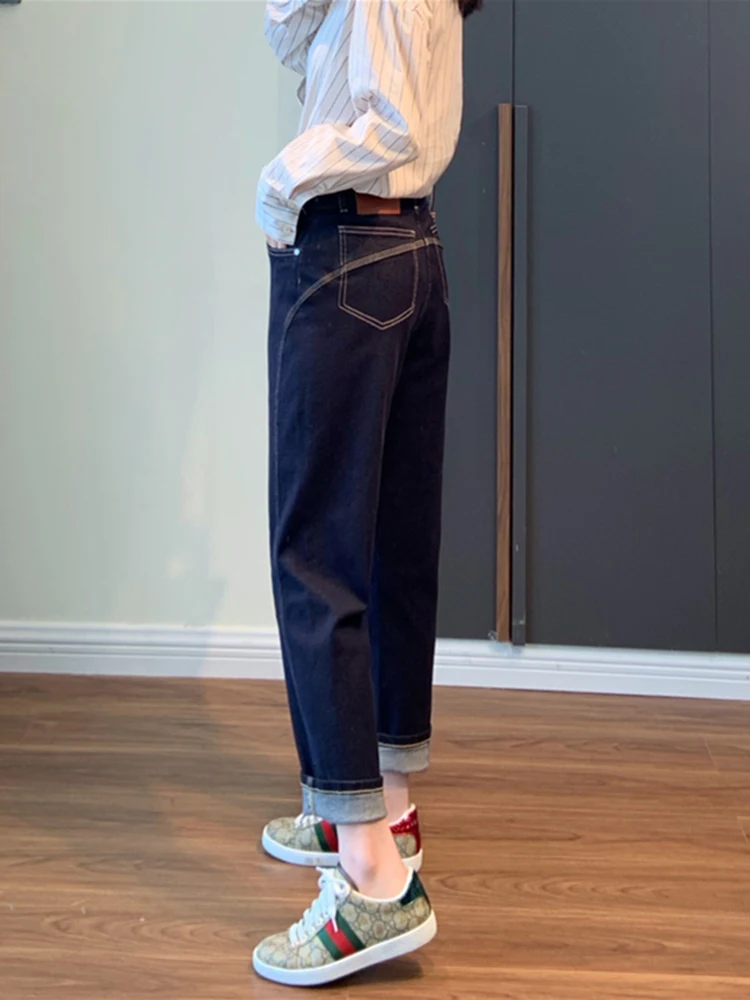 Женские джинсы Y2k прямые штаны женские тонкие брюки оверсайз новинка 2024