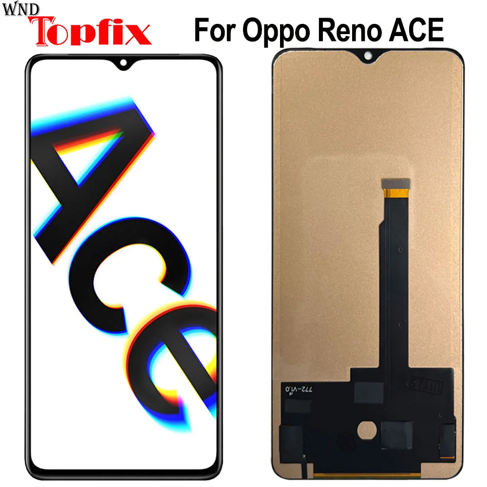 100 tested for oppo reno ace lcd display touch screen digitizer assembly for phone 6 5 reno ace pclm10 lcd complete screen free global shipping