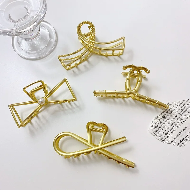 

Ribbon Bow Tie Clip Hair Accessories for Women Fashion Alloy Shark Simple Clips Girls Accessory New Headwear Apparel