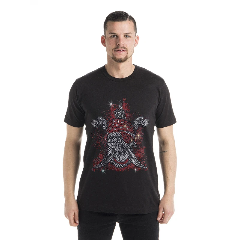 

Футболка мужская с коротким рукавом и принтом пиратского черепа