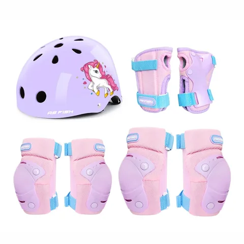 Полный комплект, Детский скейтборд, велосипедный скутер, наколенники, налокотники для девочек, брендовый защитный шлем для катания на роликах для мальчиков и девочек