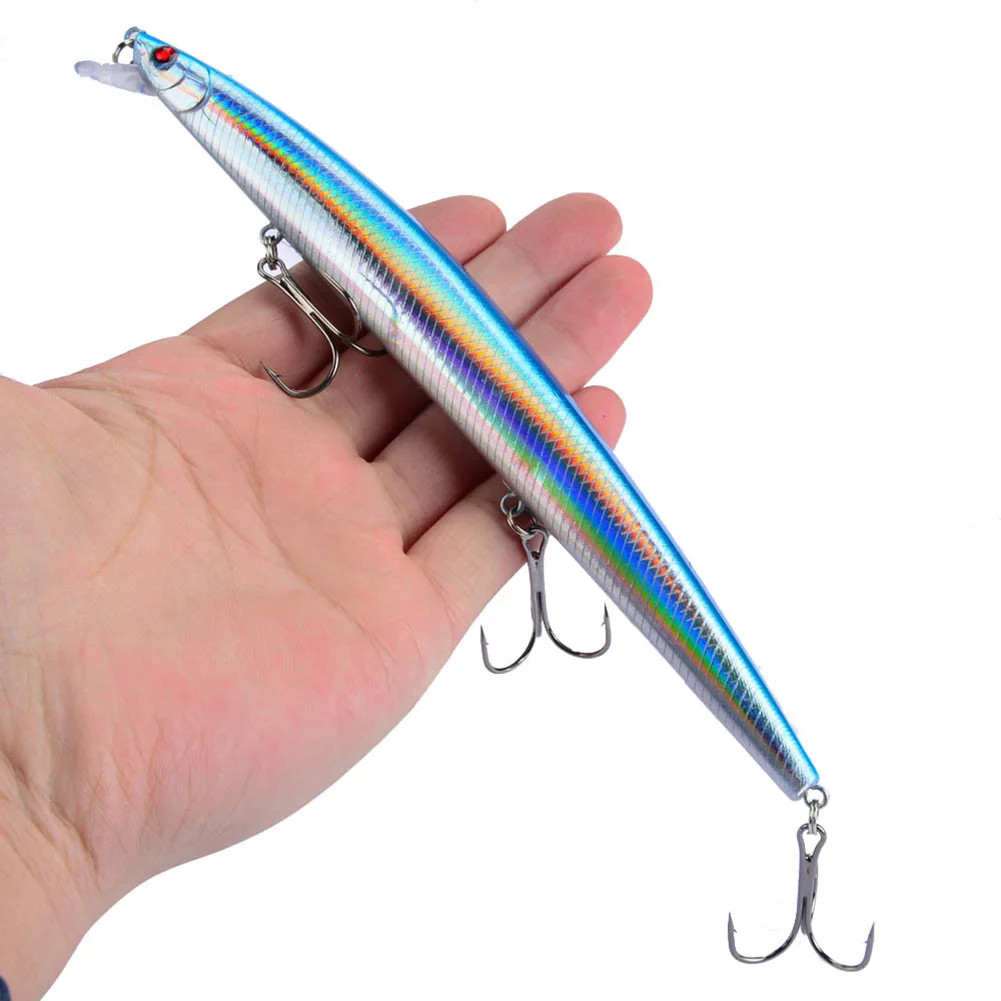 

3Pcs Fishing Lures 18cm/24g Inshore Large Hard Bait Minnow Lures with Triple Hooks EDF