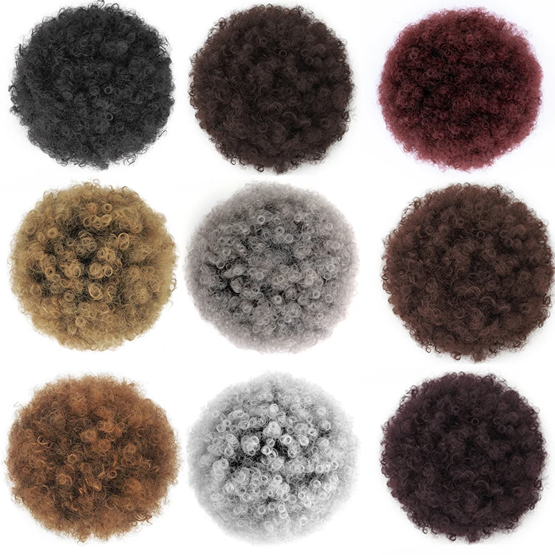 Афро-пушистый хвост на шнурке короткий курчавый вьющийся афро-хвост