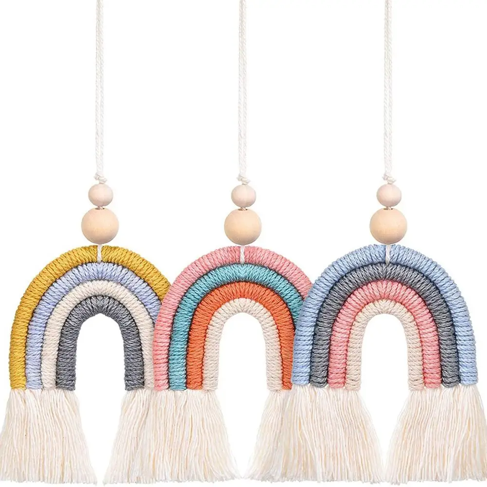

Creative Cute Rainbow Decor Hanging Pendant Ornament Car Rear View Mirror Car Pendant Hanging Car Styling Accessories 3 Colors
