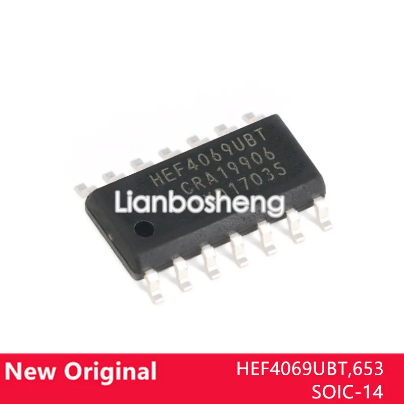 

10PCS new original HEF4069UBT,653 SOIC-14 Six inverters SMD logic chips