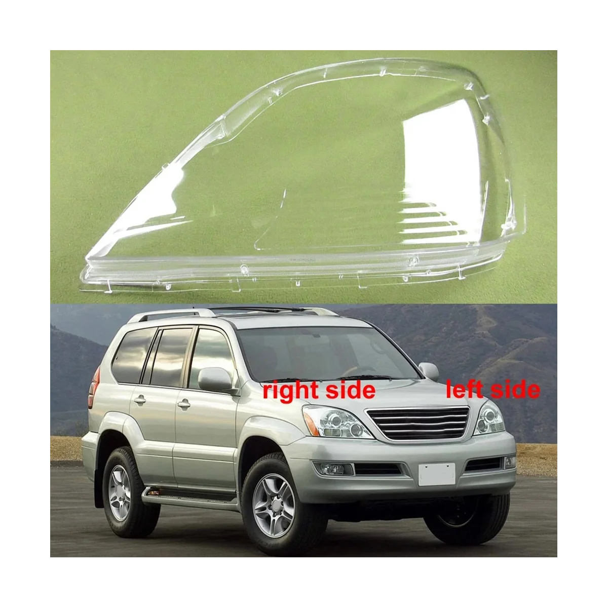 Крышка для левой фары Для GX270 GX400 GX460 GX470 04-12 оболочка стеклянной линзы прозрачный