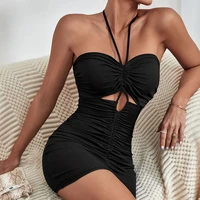 dress black sling sexy backless dress party guest wedding