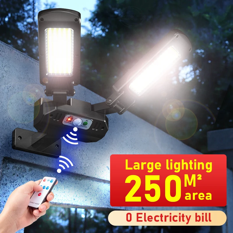 освещать 250M² Солнечный светодиодный свет Открытый солнечный светильник Пульт