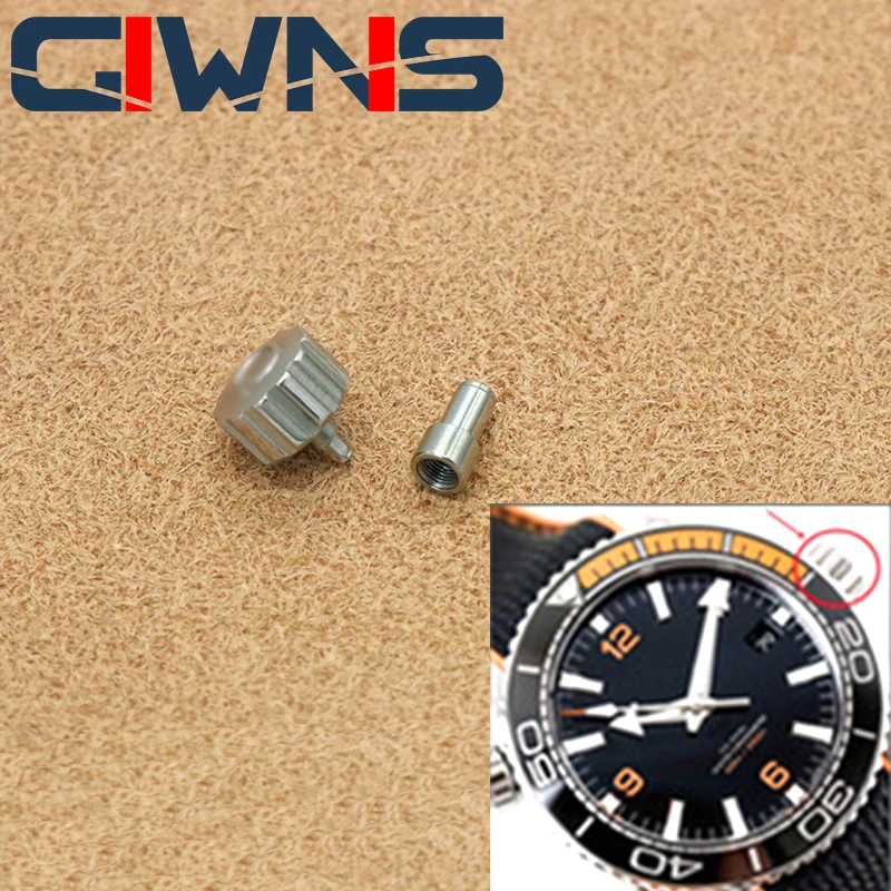 All-steel Crown Inner Tooth Head 7.5mm Time Adjustment Button Accessories For Omega Seamaster 600 Watch